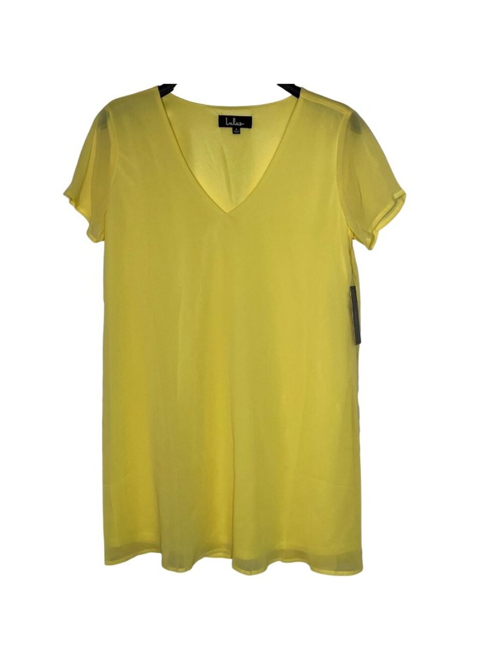 Lulus Freestyle Chic Shift Mini Dress Yellow Sz MED Lightweight Summer